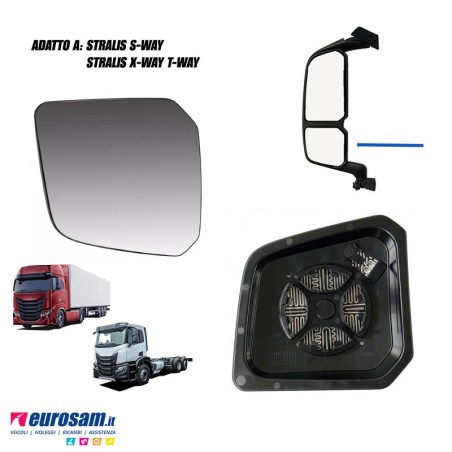 vetro grandangolo specchio retrovisore sx sinistro iveco stralis s-way x-way t-way