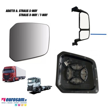 vetro grandangolo specchio retrovisore dx destro iveco stralis s-way x-way t-way