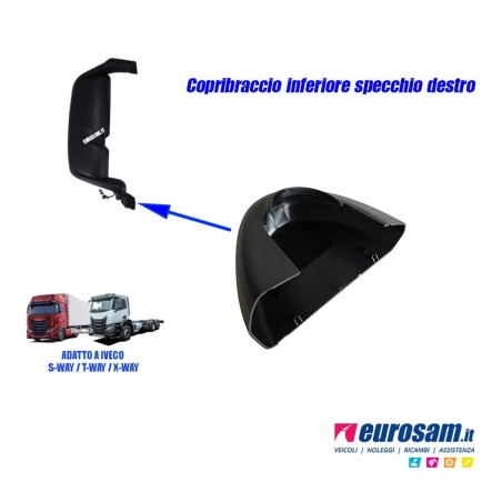 Copribraccio inferiore specchio retrovisore dx destro iveco stralis S-Way X-Way T-Way