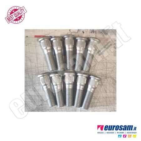 Set 10 Colonnette Ruota M16x1,5 per Nissan Cabstar 110/120 & Renault Maxity | L. 64mm