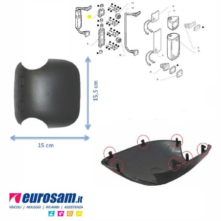 coperchio specchio retrovisore iveco eurocargo eurotech eurostar stralis