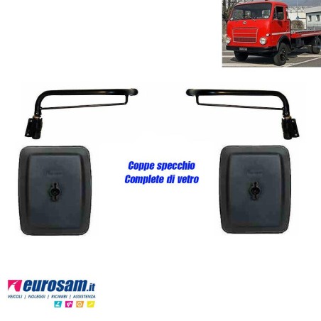 Coppia bracci specchi specchietti dx+sx Iveco Om40 Leoncino Tigrotto Orsetto Fiat 242