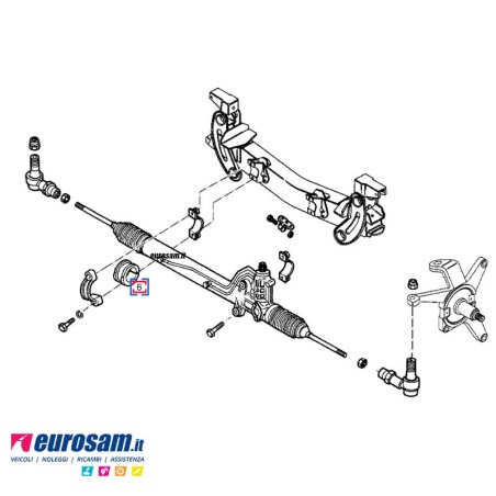 Boccola supporto scatola sterzo idroguida iveco daily new daily 38x53x80