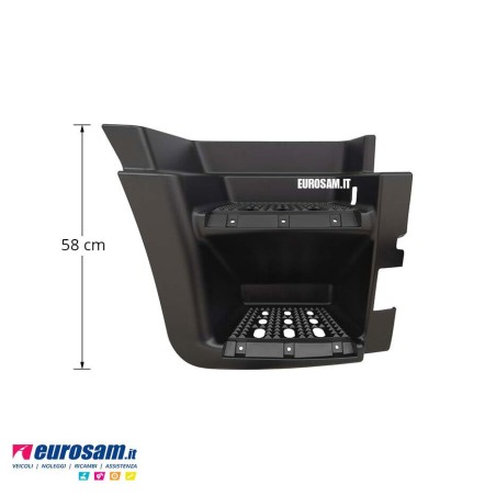 pedana salita destra iveco stralis 2007 2013 hi-way cabina ad/at nera per veicoli con paraurti in ferro
