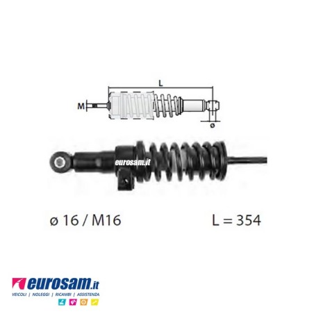 Ammortizzatore Cabina Posteriore Iveco Eurocargo Tector 80E-180E | M16x2 | 302-380mm