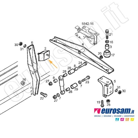 Supporto cabina posteriore Iveco Eurocargo e Tector