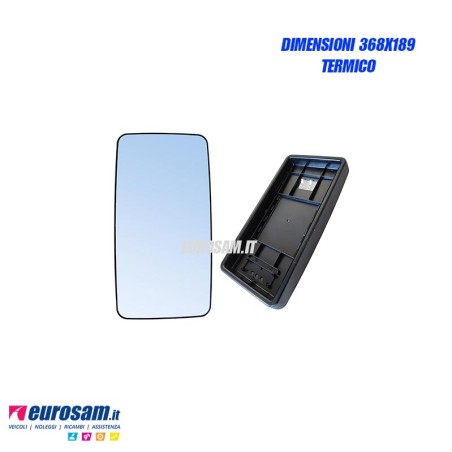 Vetro specchio retrovisore dx sx Daf Cf Xf95 Man F2000 L2000 M2000 Termico 368x189