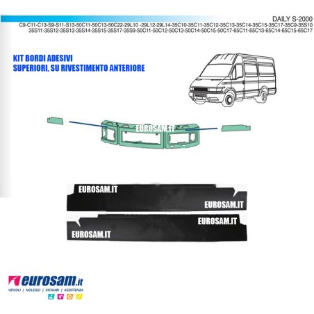 Kit bordi adesivi dx sx superiori su mascherina anteriore Iveco Daily serie 2000