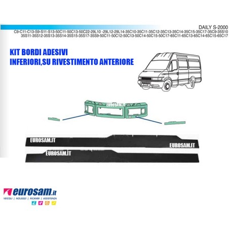 Kit bordi adesivi dx sx inferiori su mascherina anteriore Iveco Daily serie 2000