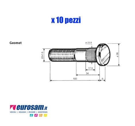 Colonnetta ruota m22x1,5...