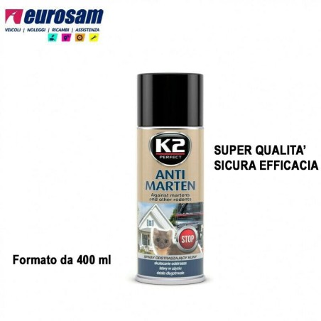 Spray anti roditori repellente topi martore auto garage officina casa 400 ml K2