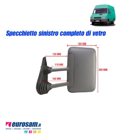 braccio specchio completo sx per iveco daily