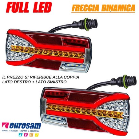 Coppia Fanali Full LED Neon 12/24V per Ducato, Daily, Eurocargo, Cabstar | Freccia Dinamica | Omologati E9