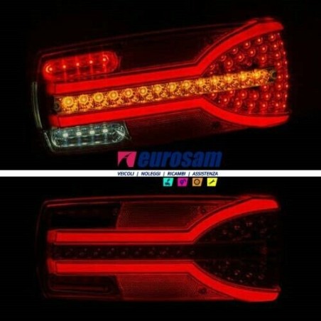 Coppia Fanali Full LED Neon 12/24V per Ducato, Daily, Eurocargo, Cabstar | Freccia Dinamica | Omologati E9