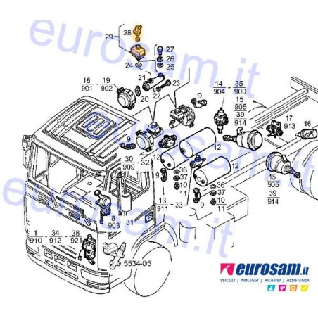 Serbatoio liquido freni Iveco Eurocargo e Tector 10x9 cm