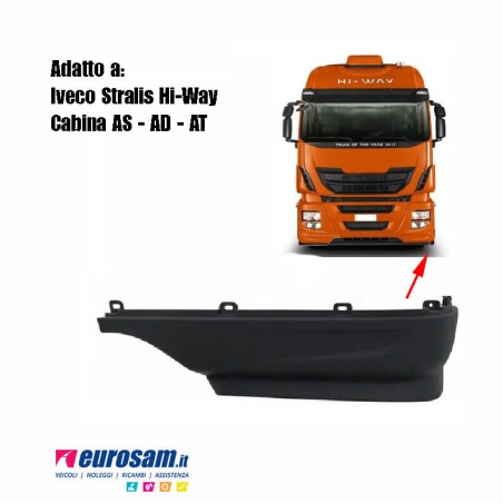 Cantonale Sinistro Sotto Paraurti Iveco Stralis HI-WAY / HI-ROAD / HI-STREET | Spoiler Angolare Nero