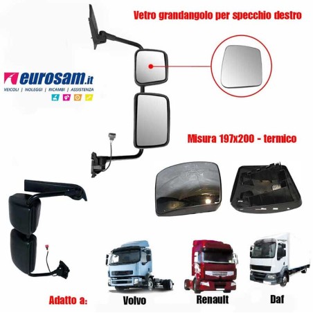 vetro grandangolo dx renault midlum premium kerax 06-
