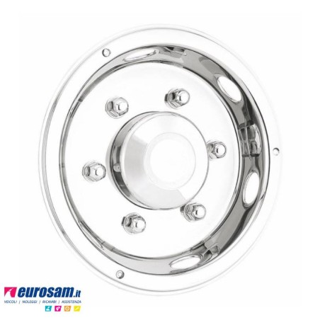 Copriruota posteriore acciaio inox 6 fori per cerchio 17,5