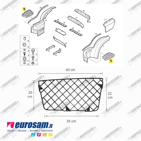 gradino superiore pedana salita dx/sx iveco eurocargo 120 eurotech eurostar