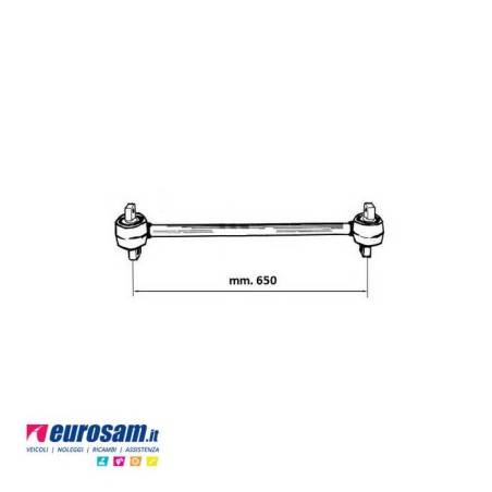 Barra di reazione L.650 posteriore Iveco Eurocargo e Tector pneumatico