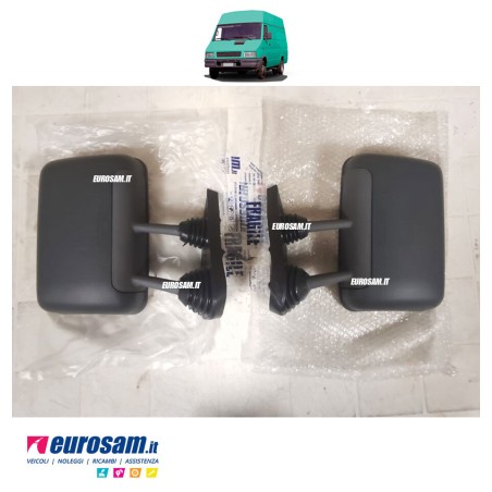 Paire de Rétroviseurs Extérieurs (Droit + Gauche) Bras Court pour Iveco Daily 1989-1999