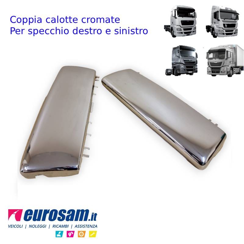 Coppia Calotte Specchio Cromate DX/SX | MAN TGS TGX Euro 5 / 6 | 631x237 mm