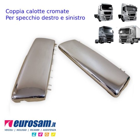 Coppia Calotte Specchio Cromate DX/SX | MAN TGS TGX Euro 5 / 6 | 631x237 mm