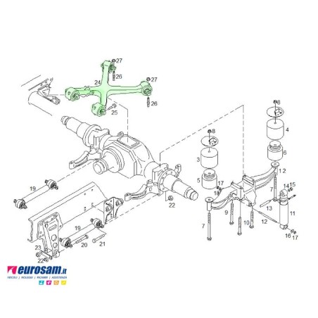 Trapezio di Reazione MAN TGA TGX TGS | L.572/572 mm | Braccio a V