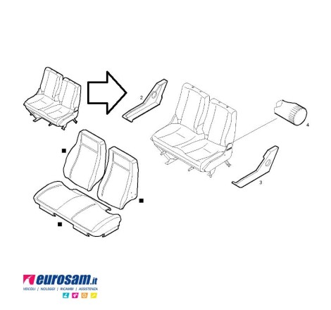 Rivestimento Sedile Passeggero DX Iveco Eurocargo Tector - Original...
