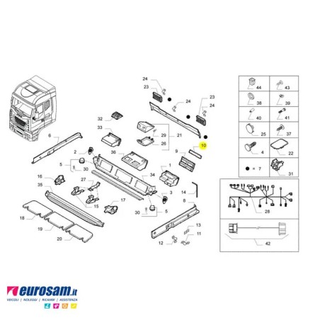 Tappo Chiusura Alloggiamento Radio CB per Iveco Eurocargo Stralis Tector - Originale