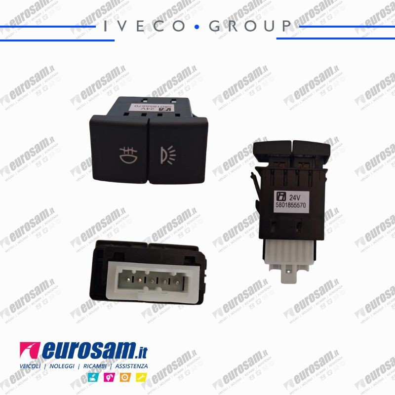 Pulsante Interruttore Luci Diurne e Fendinebbia per Iveco Eurocargo...