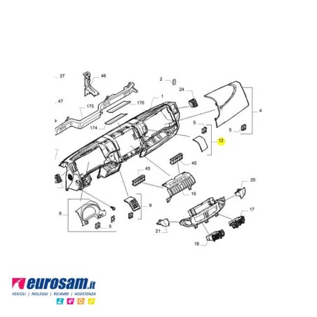 Tappo Coprivite Sportello Cruscotto Lato Passeggero Iveco Eurocargo Tector | Originale Iveco