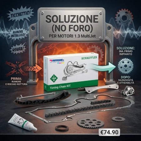 Kit Distribuzione INA per Motore 1.3 MultiJet e CDTI | Soluzione Rumorosità Catena