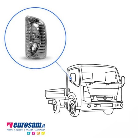 Fanalino freccia bianco destro specchietto Nissan Cabstar NT400 2013 150x80mm
