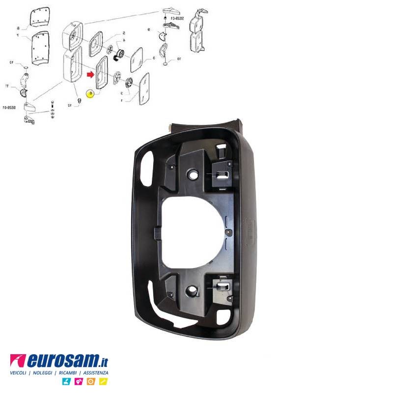 Supporto sede vetro SX 245x390 mm Iveco Stralis Eurocargo Trakker 504159023 kit riparazione