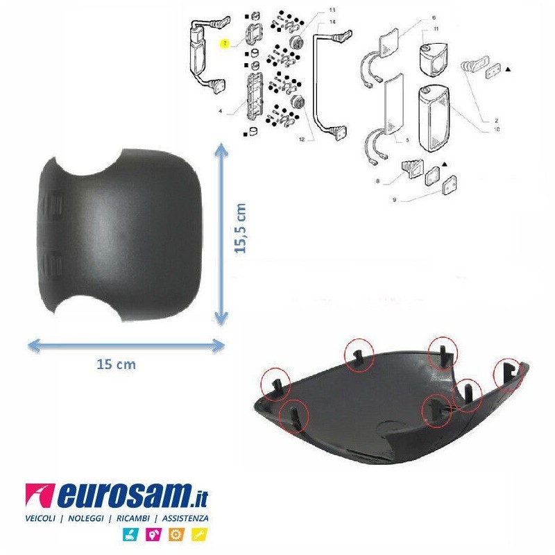 calotta nera specchio grandangolo modello donnely iveco gamma euro ...