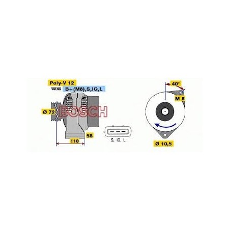 alternatore motore 24v - 90a iveco cursor 10 - cursor 13