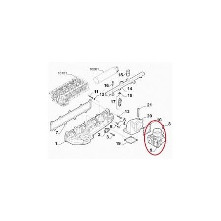 corpo farfallato egr per autocarro daily - ducato