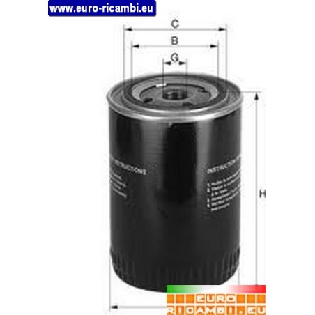 cartuccia filtro olio motore originale per autocarro iveco