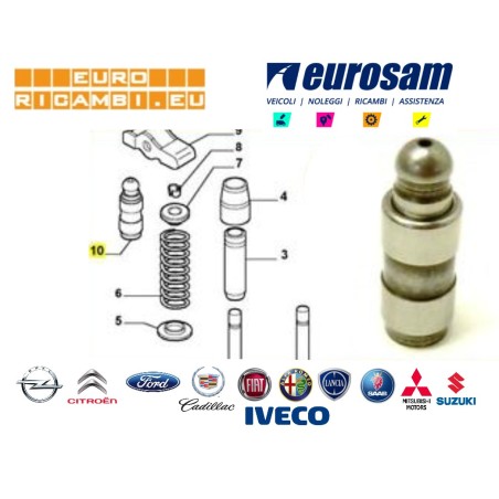 punteria idraulica fiat opel ford suzuki alfa romeo iveco 1,3/1,9/2,0