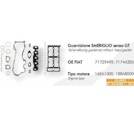 SERIE SMERIGLIO COMPLETASENZA GUARNIZIONE TESTATA PER FIAT/LANCIA-OPEL-FORD SUZUKI 1.3 75 CAVALLI