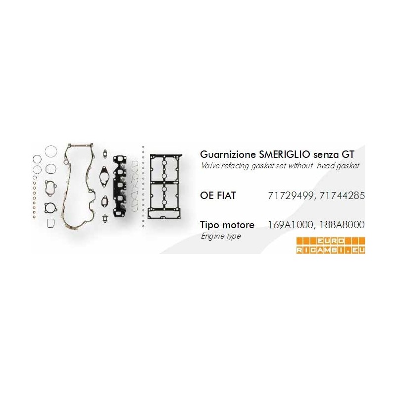 SERIE SMERIGLIO COMPLETASENZA GUARNIZIONE TESTATA PER FIAT/LANCIA-OPEL-FORD SUZUKI 1.3 75 CAVALLI