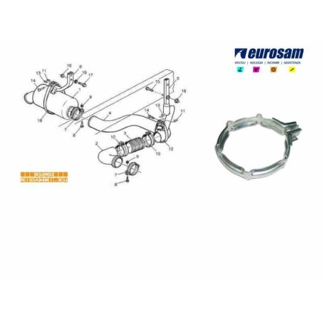 FASCETTA TUBO SCARICO PER VOLVO FH/FM - RENAULT PREMIUM