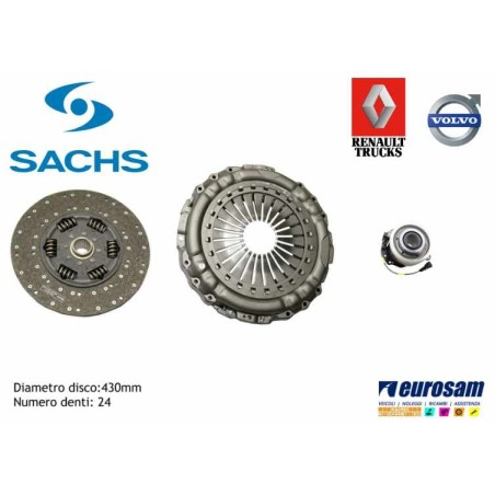 KIT FRIZIONE 3 PEZZI PER RENAULT MAGNUM/KERAX/PREMIUM  - VOLVO FH/FM