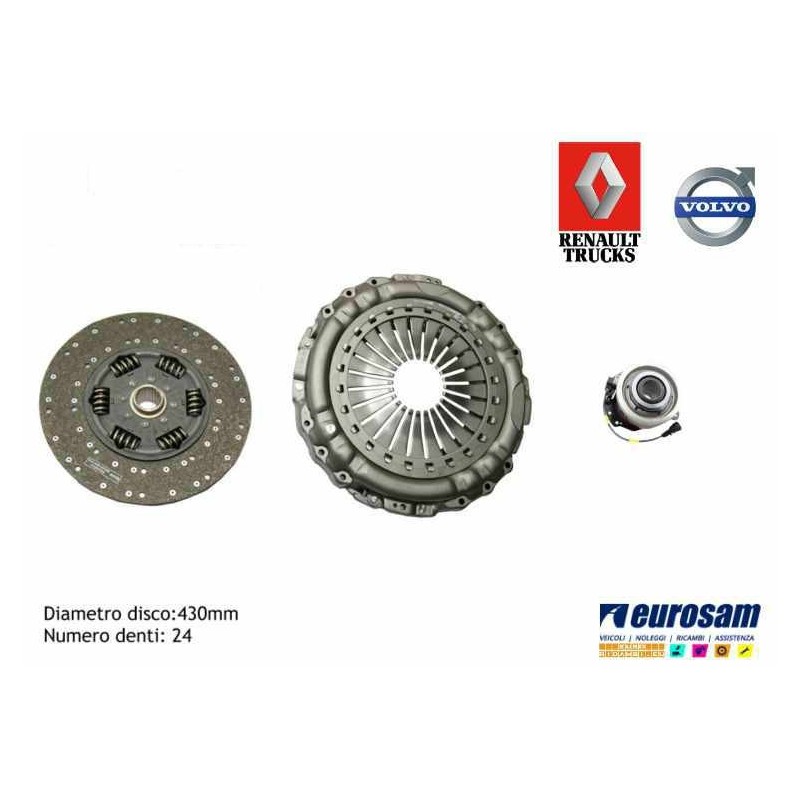 KIT FRIZIONE 3 PEZZI PER RENAULT MAGNUM/KERAX/PREMIUM  - VOLVO FH/FM