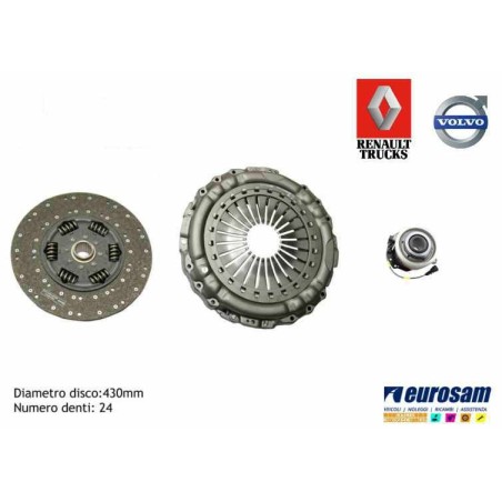KIT FRIZIONE 3 PEZZI PER RENAULT MAGNUM/KERAX/PREMIUM  - VOLVO FH/FM