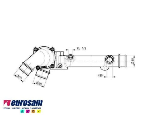 TERMOSTATO COMPLETO IVECO STRALIS EUROSTAR EUROTECH MOTORE F3AE0681B