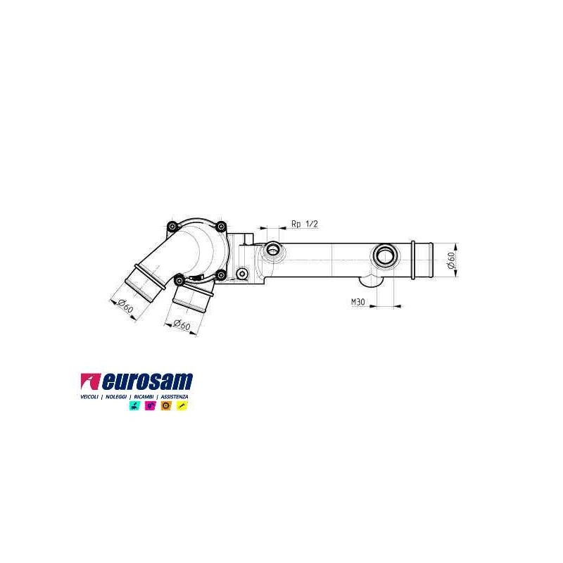 TERMOSTATO COMPLETO IVECO STRALIS EUROSTAR EUROTECH MOTORE F3AE0681B