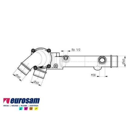 TERMOSTATO COMPLETO IVECO STRALIS EUROSTAR EUROTECH MOTORE F3AE0681B