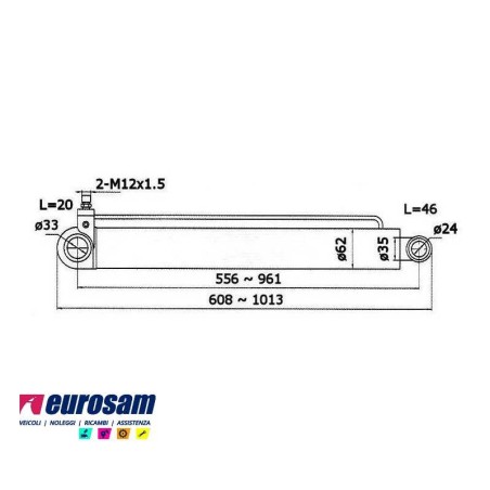 cilindro sollevamento cabina iveco eurotech eurostar eurotrakker
